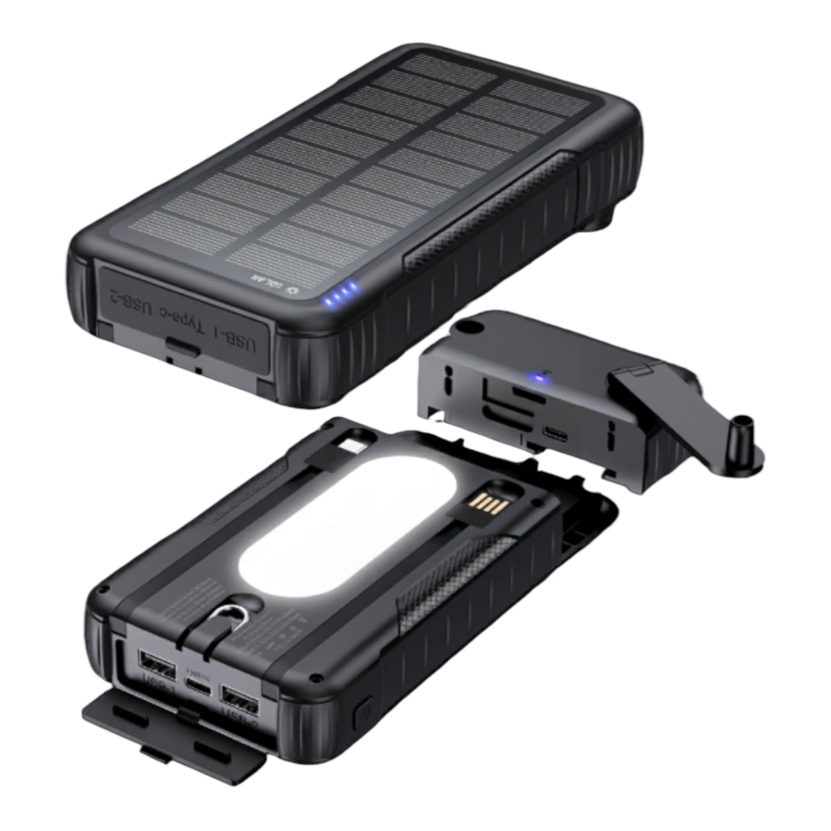POWERplus Rhebock Solar Dynamo USB Powerbank & LED Light 10,000 mAh