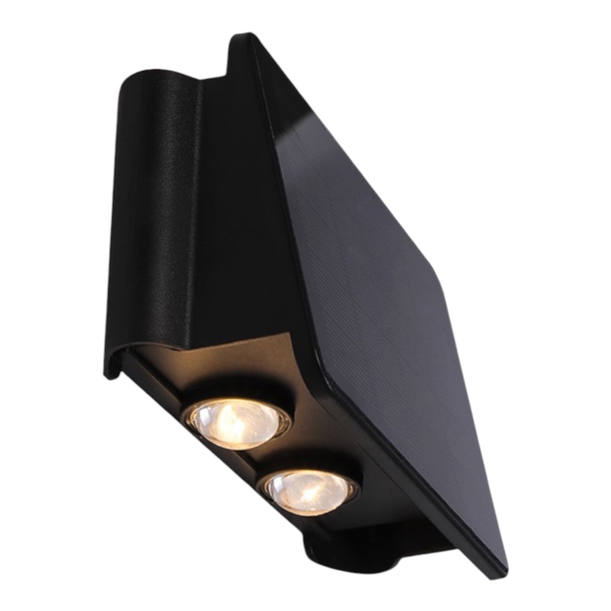 POWERplus Weasel Solar 4-LED Wall Light - Outdoor Light with Warm White Glow, Glass Solar Cell & Dusk-to-Dawn Sensor