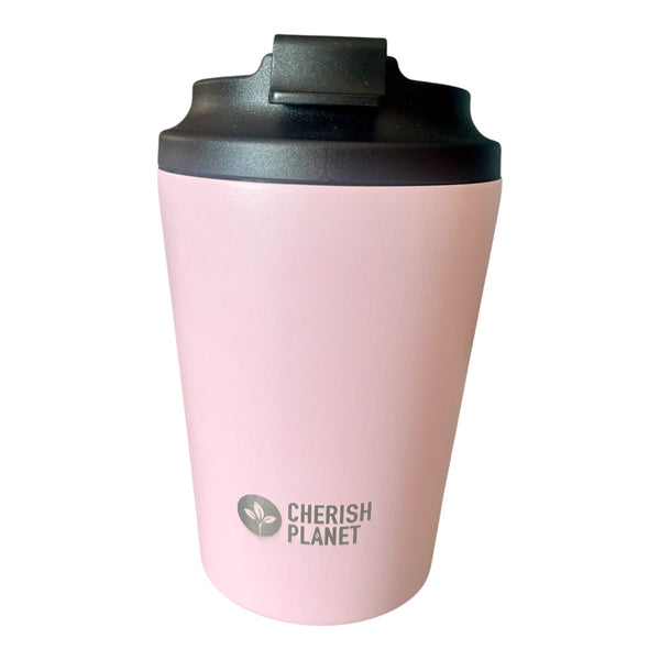 Cherish Planet Pink Coffee Mug 360ml - Portable Stainless Steel 12oz Coffee Cup for Home & Office