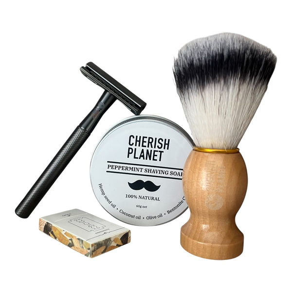 Men's Shaving Kit with Safety Razor, Shaving Soap, and Shaving Brush