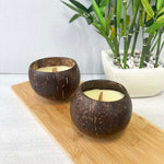 Soy Wax Real Coconut Shell Candle - Sandalwood Scented