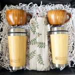 Coffee Lovers Gift Box with 2 mugs, 2 cups and 2 straw sets.