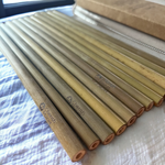 Large Organic Bamboo Reusable Drinking Straws - Set of 12