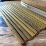 Large Organic Bamboo Reusable Drinking Straws - Set of 12