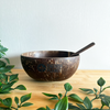 Real Coconut Shell Bowls with Wooden Spoons